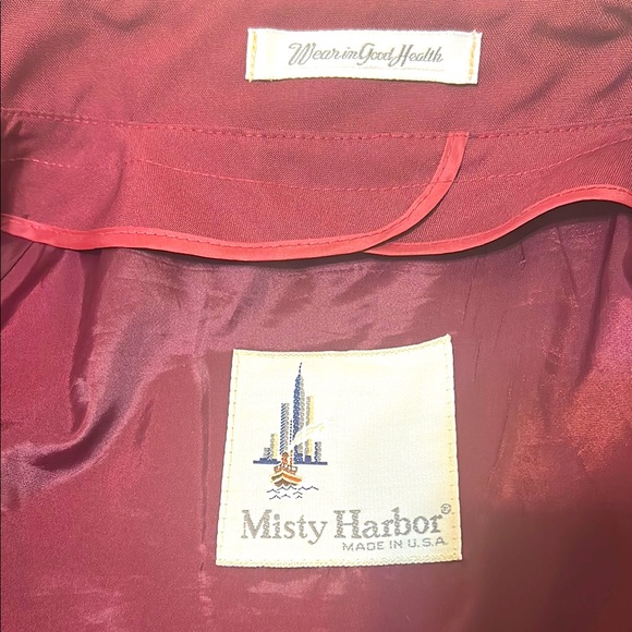 Vintage Misty Harbor Elegant Burgundy Button-Up Trench Coat Excellent Condition - Picture 6 of 9